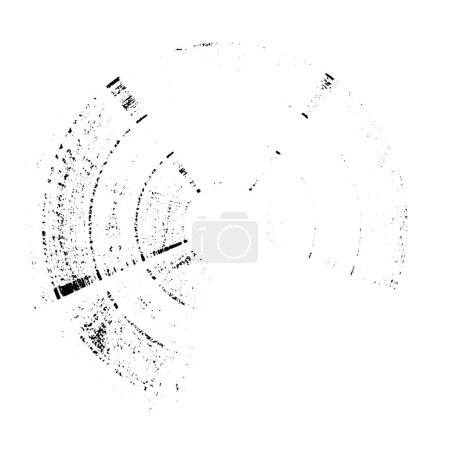 Illustration for Grunge Round Element. Abstract Circle Painting For Creative Graphic Design. Distress Texture Backdrop. Background In The Shape Of A Ring With Geometric Elements Of A Kaleidoscope. - Royalty Free Image