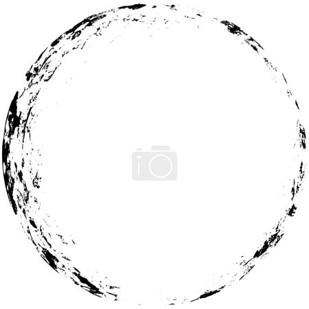 Illustration for Grunge Round Element. Abstract Circle Painting For Creative Graphic Design. Distress Texture Backdrop. Background In The Shape Of A Ring With Geometric Elements Of A Kaleidoscope - Royalty Free Image