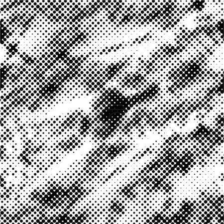 Illustration for Grunge halftone vector background. Halftone dots vector texture. Gradient halftone dots background in pop art style. Black and white pattern texture. Ink Print Distress Background - Royalty Free Image