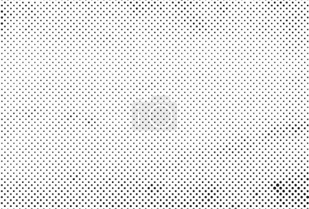 Illustration for Black and White Monochrome Distress Vector Texture with Dots and Shadows - Royalty Free Image