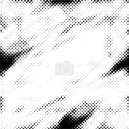 Téléchargez les illustrations : Vieux grunge monochrome noir et blanc vintage fond altéré texture antique abstraite avec motif rétro - en licence libre de droit