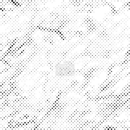 Illustration for Black and white halftone pattern. Abstract Ink Print Background. Dots Grunge Texture. Vector illustration - Royalty Free Image