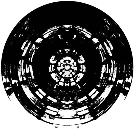Illustration for Round distressed background in black and white texture - Royalty Free Image
