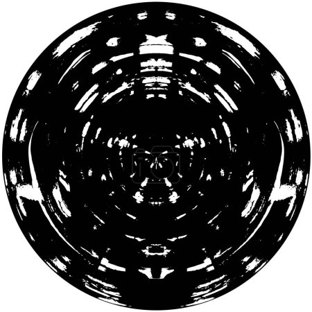 Ilustración de Abstracto redondo negro y blanco texturizado fondo - Imagen libre de derechos