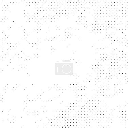 Illustration for Black and white halftone pattern. Ink Print Background. Dots Grunge Texture. Vector illustration - Royalty Free Image