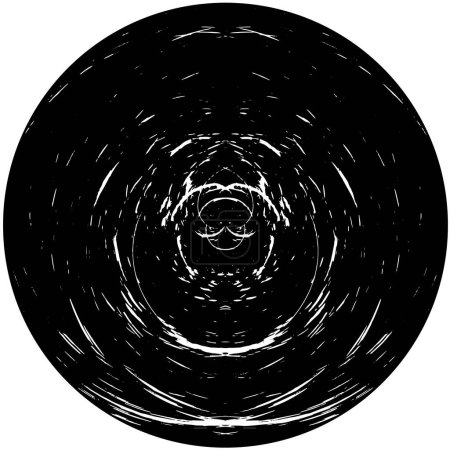 Ilustración de Forma redonda abstracta fondo texturizado acromático - Imagen libre de derechos