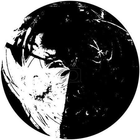 Ilustración de Forma redonda abstracta fondo texturizado blanco y negro - Imagen libre de derechos