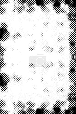 fondo abstracto en blanco y negro. patrón de puntos. textura moderna y grunge, ilustración vectorial