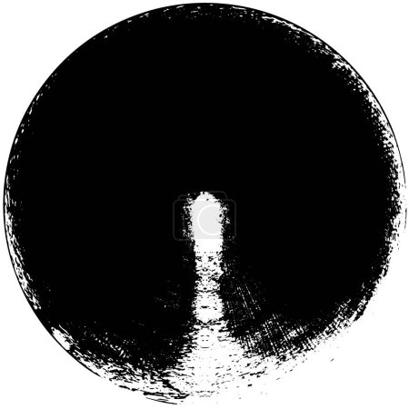 Ilustración de Sello abstracto de forma redonda negra sobre fondo blanco, ilustración vectorial - Imagen libre de derechos