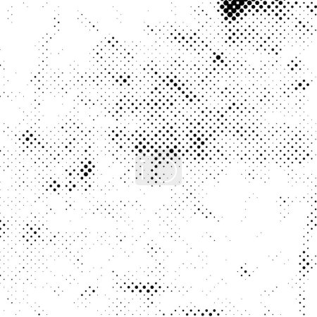 Téléchargez les illustrations : Texture vectorielle de points demi-tons noir et blanc. Modèle de mosaïque de détresse - en licence libre de droit