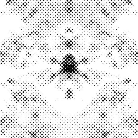 Ilustración de Textura vectorial de puntos de medio tono blanco y negro. Patrón de mosaico de angustia - Imagen libre de derechos