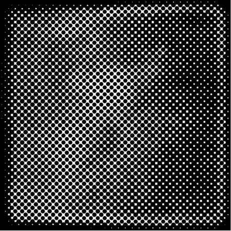 Ilustración de Textura vectorial de puntos de medio tono blanco y negro. Patrón de mosaico de angustia - Imagen libre de derechos
