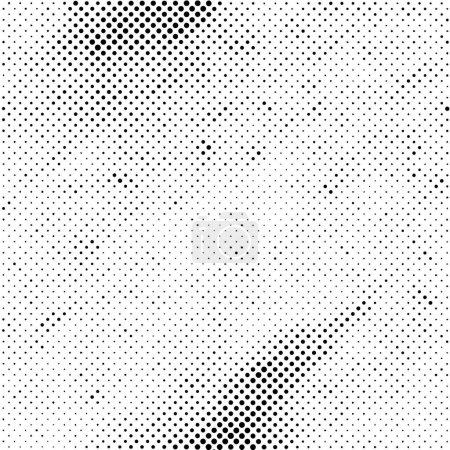 Téléchargez les illustrations : Texture vectorielle de points demi-tons noir et blanc. Modèle de mosaïque de détresse - en licence libre de droit