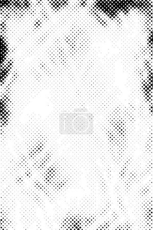 Illustration for Grunge Pattern. Black and White Texture. Vintage Monochrome Overlay. Vector illustration - Royalty Free Image