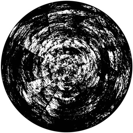 Téléchargez les illustrations : Gabarit abstrait de timbre cercle grunge isolé sur fond blanc, illustration vectorielle - en licence libre de droit