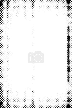 Téléchargez les illustrations : Grunge grille abstraite motif de fond demi-teinte à pois. Illustration vectorielle repérée. Modèle de points - en licence libre de droit