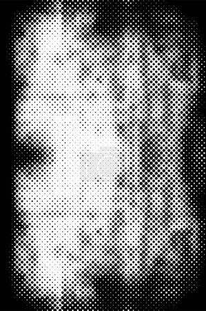 Illustration for Abstract grunge grid polka dot halftone background pattern. Spotted vector illustration - Royalty Free Image