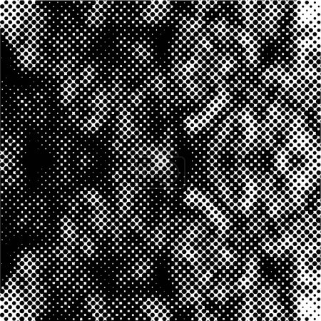 Ilustración de Patrón grunge en blanco y negro, fondo abstracto con puntos, ilustración vectorial - Imagen libre de derechos