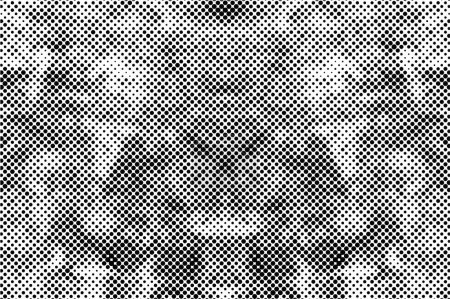 Illustration for Grunge halftone vector background. Halftone dots vector texture. Gradient halftone dots background in pop art style. Black and white pattern texture. Ink Print Distress Background - Royalty Free Image