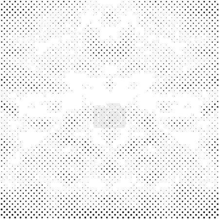 Téléchargez les illustrations : Motif grunge noir et blanc, fond abstrait à pois, illustration vectorielle - en licence libre de droit