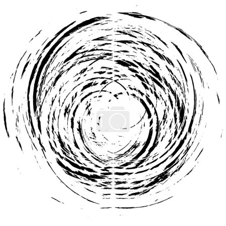 Téléchargez les illustrations : Timbre de forme ronde noire sur fond blanc, texture grunge abstraite, illustration vectorielle - en licence libre de droit