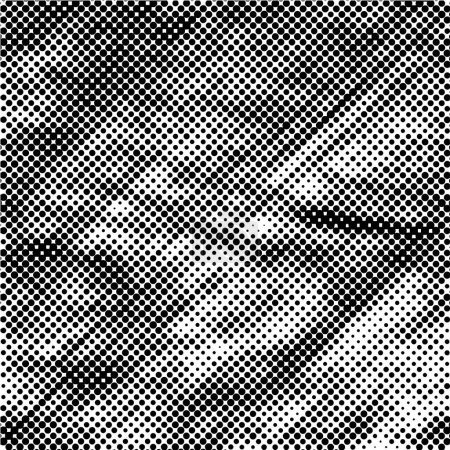 Ilustración de Patrones monocromáticos caóticos en blanco y negro, sombras abstractas y textura de ruido blanco - Imagen libre de derechos