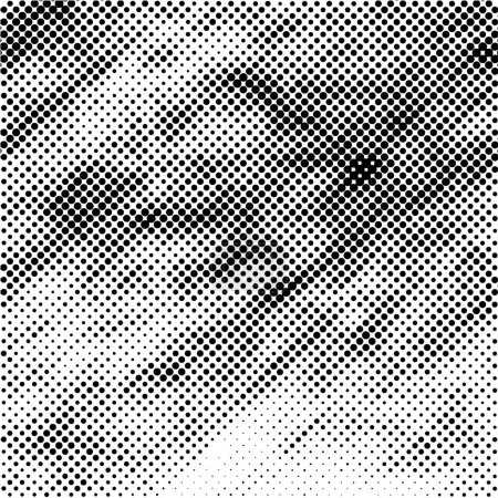 Ilustración de Patrones monocromáticos caóticos en blanco y negro, sombras abstractas y textura de ruido blanco - Imagen libre de derechos