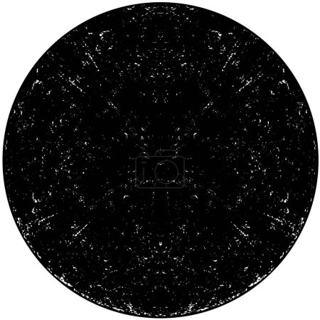 Ilustración de Estampado de forma redonda negra sobre fondo blanco, textura grunge abstracta, ilustración vectorial - Imagen libre de derechos