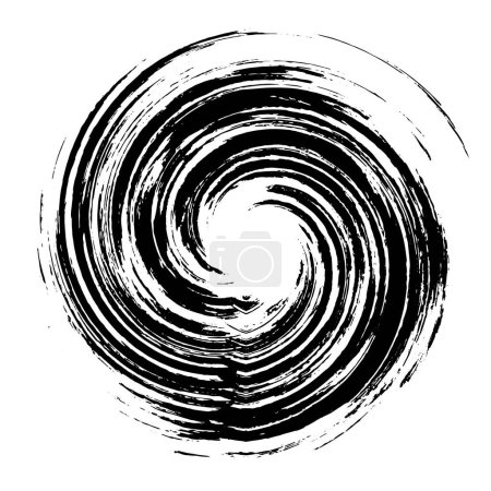 Ilustración de Estampado de forma redonda negra sobre fondo blanco, textura grunge abstracta, ilustración vectorial - Imagen libre de derechos