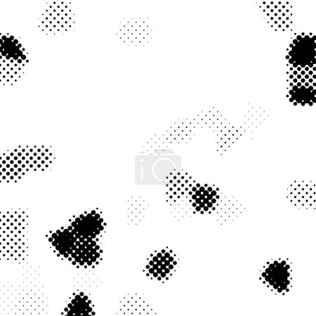 Téléchargez les illustrations : Texture vectorielle de détresse monochrome noir et blanc - en licence libre de droit