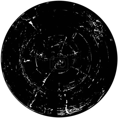 Téléchargez les illustrations : Abstrait noir grunge cercle timbre sur fond blanc, illustration vectorielle - en licence libre de droit