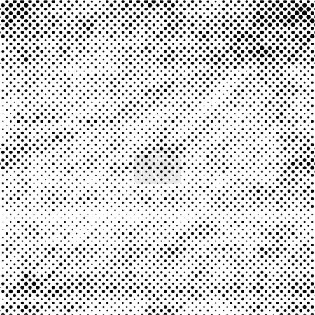 Téléchargez les illustrations : Abstrait fond noir et blanc. texture monochrome à pois, illustration vectorielle - en licence libre de droit
