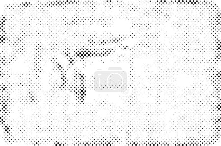 Ilustración de Fondo de línea vectorial grunge blanco y negro manchado. Fondo abstracto de ilustración de medio tono. Grunge rejilla lunares patrón de fondo - Imagen libre de derechos