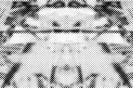 Ilustración de Grunge textura de angustia en blanco y negro con muchos puntos - Imagen libre de derechos