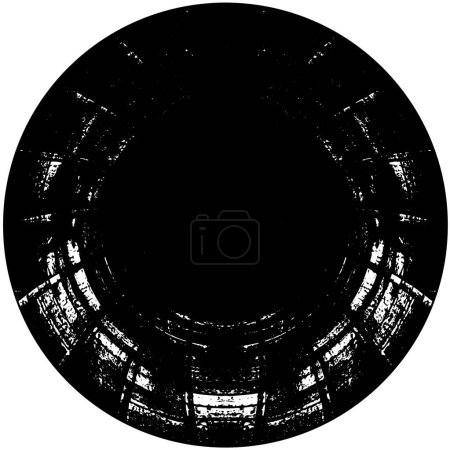 Illustration for Black and white monochrome round background - Royalty Free Image