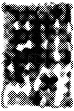 Ilustración de Textura de medio tono abstracta. Fondo grunge de blanco y negro en el estilo de los matices. Textura de medio tono de impresión de diseño - Imagen libre de derechos