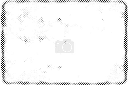 Ilustración de Patrón de grunge monocromático con puntos y círculos. Fondo abstracto blanco y negro - Imagen libre de derechos