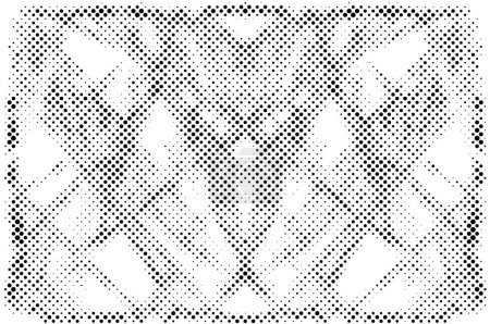 Ilustración de Patrón de grunge monocromático con puntos y círculos. Fondo abstracto blanco y negro - Imagen libre de derechos