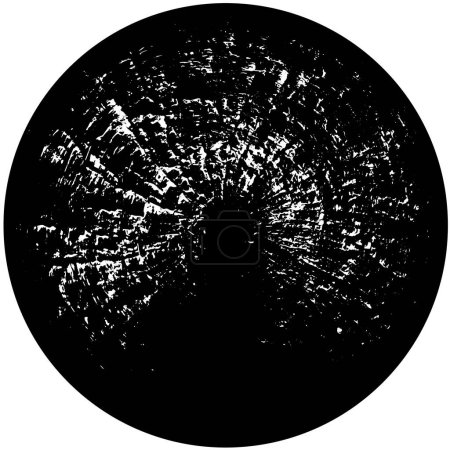 Ilustración de Sello de forma redonda negro abstracto sobre fondo blanco. Elemento de diseño gráfico para web, identidad corporativa, tarjetas, impresiones, etc. Ilustración vectorial - Imagen libre de derechos