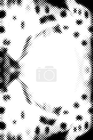Fond abstrait noir et blanc avec motif pointillé. Effet demi-teinte. Illustration vectorielle.