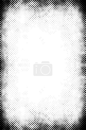 Illustration for Black and white abstract background with dotted pattern. Halftone effect. Vector illustration. - Royalty Free Image