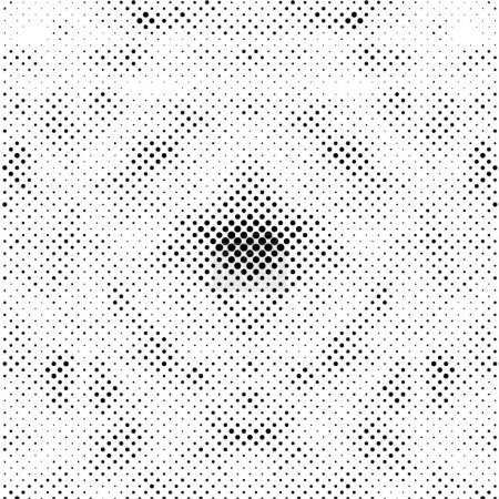 Téléchargez les illustrations : Abstrait fond noir et blanc. motif de points. texture grunge moderne, illustration vectorielle - en licence libre de droit