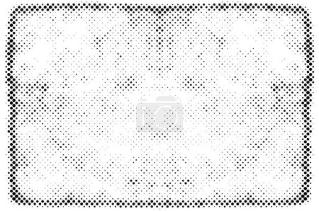 Ilustración de Fondo de línea vectorial grunge blanco y negro manchado. Fondo abstracto de ilustración de medio tono. Grunge rejilla lunares patrón de fondo - Imagen libre de derechos