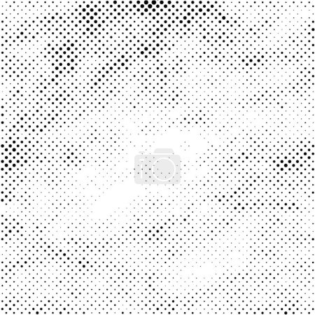Téléchargez les illustrations : Fond grunge noir et blanc. texture monochrome abstraite à pois, illustration vectorielle - en licence libre de droit