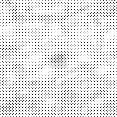 Téléchargez les illustrations : Fond grunge noir et blanc. texture monochrome abstraite à pois, illustration vectorielle - en licence libre de droit