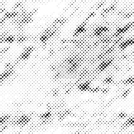 Ilustración de Patrón de medio tono blanco y negro. Fondo de impresión de tinta. Textura Grunge punteada. Diseño de ilustración vectorial - Imagen libre de derechos