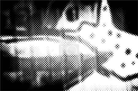 Abstract halftone black and white