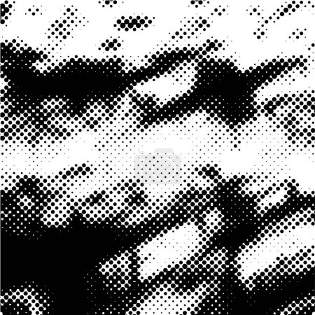Téléchargez les illustrations : Fond grunge noir et blanc. motif abstrait, texture pointillée, illustration vectorielle - en licence libre de droit
