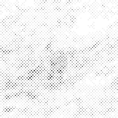 Téléchargez les illustrations : Fond grunge noir et blanc. motif abstrait, texture pointillée, illustration vectorielle - en licence libre de droit