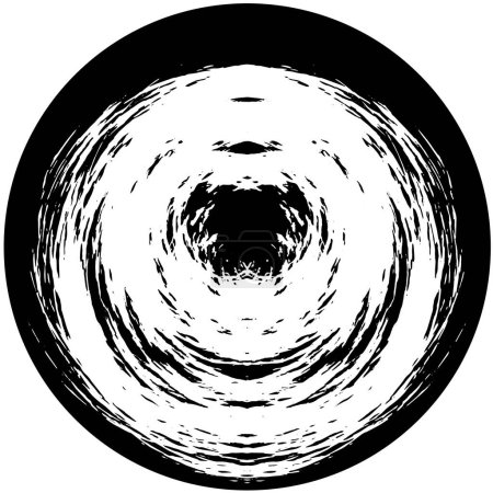 Téléchargez les illustrations : Rond noir et blanc fond texturé grunge - en licence libre de droit